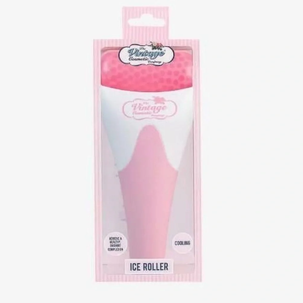 Vintage Cosmetics Pink and White Ice Roller